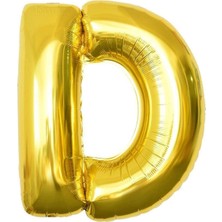 Altın Folyo Balon 32" Inç 76 cm D Harfi