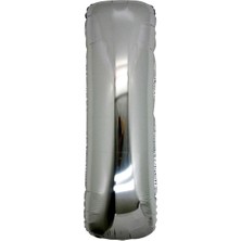 Gümüş Folyo Balon 32" Inç 76 cm I Harfi