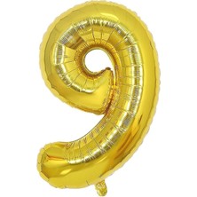 Altın Folyo Balon 32" Inç 76 cm 9 Rakamı