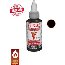 VITCAS Yüksek Performanslı Şömine-Soba- Yapıştırıcı Siyah Tüp 1000 °c Isıyı Dayanıklı 30 ml