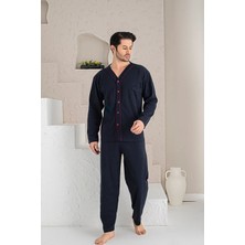 Moonzer Erkek Uzun Kollu Düğmeli Penye Pijama Takımı