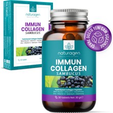 Naturagen  Immun Sambucus (Karamürver),Collagen,Beta Glukan,Vitamin A-B6-B12-C-D-E,Selenyum,Çinko 30'lu Tablet