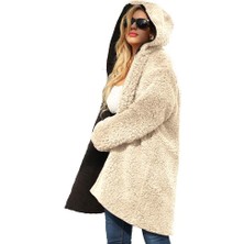1Tarz Yumusak Peluş Ceket Kışlık co04krem1