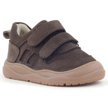 Rakerplus Schaggy Hakiki Deri Koyu Kahve Cırtlı Bebek Spor Ayakkabı