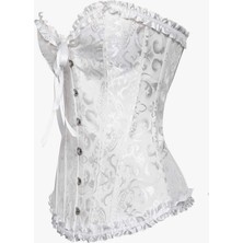 Secret Night Victorian Vintage Korse Ayarlanmalı Desenli Birinci Sınıf Kalite Korse Büstiyer Gotik Korse