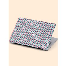 Macbook Air (M1) Kılıf 13.3 Inç A1932-A2179-A2337 2020/2021 Şeffaf Kapak Tam Koruma Macos-07 Pembe Mavi Çizgiler