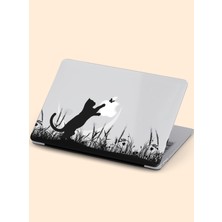 Macbook Air (M1) Kılıf 13.3 Inç A1932-A2179-A2337 2020/2021 Şeffaf Kapak Tam Koruma Macos-12 Kedi, Ay ve Yıldızlar