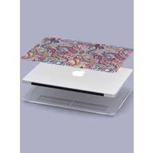 Macbook Air (M2-M3) Kılıf 13.6 Inç A2681-A3113 2022/2024 Şeffaf Kapak Tam Koruma Macos-08 Renkli Paisley