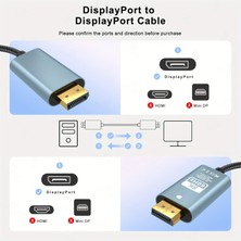 CoverZone Dp To Dp Kablo, 8k 60Hz 200CM Yüksek Hızlı, Displayport Kablo 2 Metre Kablo Uzunluğu Displayport To Displayport Kablo 200CM ZR856