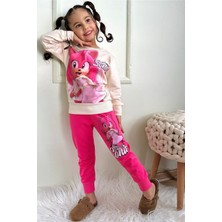 Yağmur Giyim Pjk2i Kız Sonic Desenli Fuşya 2 Ip %100 Pamuk Kız Çocuk Eşofman Takımı 3-10 Yaş 7441-F