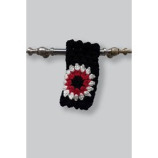 Clandestino El Örgüsü Renkli Parmaksız Eldiven Siyah