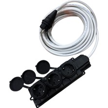 vectrol 3'lü Grup Priz Bakır Kablo 3x2.5mm IP44 Sertifikalı Isıtıcı, Şantiye, Ağır Akıma Uygun