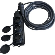 vectrol 3'lü Grup Priz Bakır Kablo 3x2.5mm IP44 Sertifikalı Isıtıcı, Şantiye, Ağır Akıma Uygun