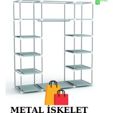 PORMET Bez Dolap Metal Profilli 12 Raflı Bez Dolap