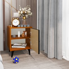 e-Moka Retro Kapaklı Komodin Nar Çiçeği