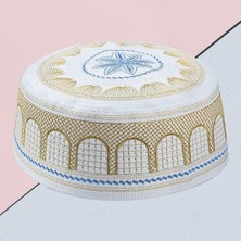 Manual Erkek Dua Şapkası Kafatası Nakışlı Sarı (Yurt Dışından)