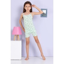 Yağmur Giyim Elm Kedicik Desenli Kız Çocuk Atlet Boxer Takımı 8004