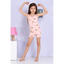 Yağmur Giyim Elm Ayıcık Desenli Kız Çocuk Atlet Boxer Takımı 8006