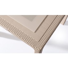Ziynet Home 4 Kişilik 70 x 120  cm  Rattan Masa Takımı Camlı  Kolsuz Sandalye Bahçe Teras Takımı Oturma Grubu