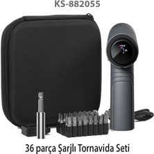 Kingsdun Sarjli Tornavida Seti 36 Parçali Manyetik Uç 5V 2500MAH