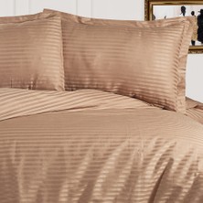 Alena Home Pamuk Saten Çizgili Çift Kişilik Nevresim Takımı