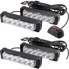 Ylz 9v-36v Escort Çakar Flaş Led Lamba 8 Fonksiyonlu (Şeffaf) (Sarı/Sarı) (4 Adet) (159*38 Mm)