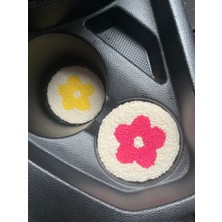 Akbaş Design Punch Nakışı 2li Araba Bardak Altlığı / Car Coaster