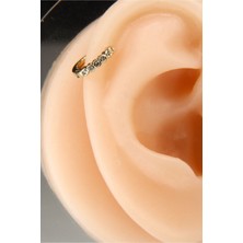 Dam Gold 8mm Taşlı Halka Piercing Helix Kıkırdak