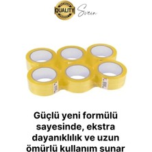 Svein Ekstra Güçlü Yeni Formül 1 Adet 45 mm x 100 mt Koli Bandı Şeffaf Dayanıklı Bant Taşınma Ambalaj