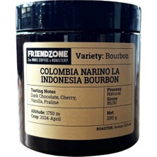 Friendzone 3rd Wave Coffee & Roastery Colombia Narino La Indonesia Bourbon Yöresel Kahve 200 gr