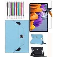 TEKNETSTORE Samsung Galaxy Tab A9+Plus X210 X215 X217 Universal Dönerli Standlı Kılıf + Ekran Koruyucu + Kalem