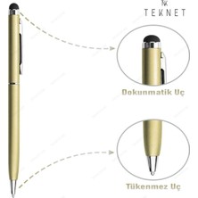 TEKNETSTORE Dokunmatik Kalem Tüm Cihazlara Uyumlu Tablet Telefon Için Çizim & Yazı Kalemi 2 In 1 Tükenmez Uçlu