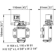 Goldsea Marine Elektronik Hidrofor 10L/dk. 29psi Elektronik Kontrollü Basınç Pompası 12/24v Marco UP2/E