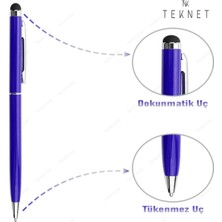 TEKNETSTORE Dokunmatik Kalem Tüm Cihazlara Uyumlu Tablet Telefon Için Çizim & Yazı Kalemi 2 In 1 Tükenmez Uçlu