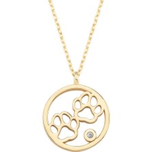 Altın Sepeti Pırlantalı Altın Pati Kolye