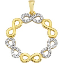 Altın Sepeti Altın Sonsuzluk Halka Kolye Ucu