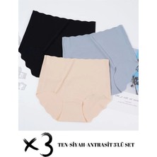 Sweet Sauna 3'lü Set Dikişsiz Iz Yapmaz Mikro Şeffaf Yüksek Bel Ince Esnek Nefes Alabilir Elastik Külot