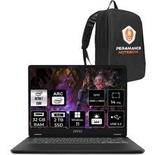 Msı Prestige 14 Aı+ Evo Intel Core Ultra 7 258V 32GB 2tb SSD 14" 2.8k OLED 120Hz W11H Taşınabilir Bilgisayar & Per4 Çanta C2VMG012TRP304