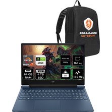 Hp Victus 16 Amd Ryzen 7 8845HS 64GB 4tb SSD RTX4050/6GB 16.1" Fhd 144Hz Fdos Taşınabilir Bilgisayar & Per4 Çanta 9Z795EAPN335