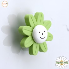 Badem10 Plastik Papatya Kulp Yeşil Renk Mobilya Çoçuk Odası Kız Erkek Dolap Kapak Kulpu Çekmece Kulbu 1 Adet
