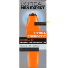 L'oreal Paris Men Expert Hydra Energetic G Göz Çevresi Krem Roll-On Krem Göz Roll-On, C Vitamini Ile, 10 ml
