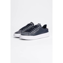 Tommy Hilfiger Erkek Pebble Grain Court Sneaker - Lacivert
