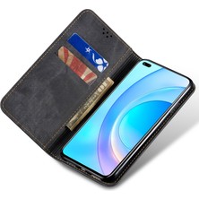 Xshine Honor X8B 4g Koleksiyon Deri Folio Cüzdan Telefon Kapağı Kot Bez Dokusu (Yurt Dışından)