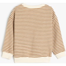 Koton Bisiklet Yaka Uzun Kollu Çizgili Sweatshirt