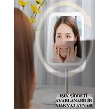 Işıklı Makyaj Aynası Şarjlı 3 Renk Beyaz Işık Gün Işığı ve Sarı Işık Illuminated Make Up Mirror