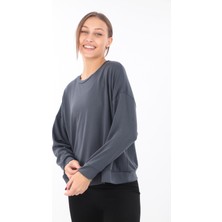 Pachie Füme Renk Kadın Sweatshirt (PCST074)