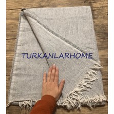 Türkanlar Home Çok Amaçlı Pamuklu Örtü- Kanepe-Koltuk Şalı-Koltuk Örtüsü 175 x 215 (Gri )