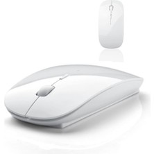 Ata Elektronik SLİM Sessiz Kablosuz Mouse ( BEYAZ ) Ultra İnce 2.4G Optik Kablosuz Mouse