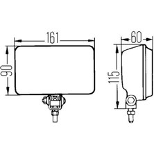 Hella 12V Sis Lambası Comet 450 Dikdörtgen (Delici-Sürücü) (Az Çizgili) (Beyaz) (161*90 Mm)