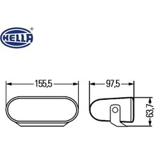 Hella 12V Sis Lambası Ff 75 Oval (Delici-Sürücü) (155.5 x 63.7 Mm) (1 Ad)